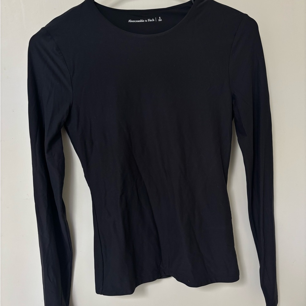 Abercrombie & Fitch Black Long Sleeve Crewneck Top